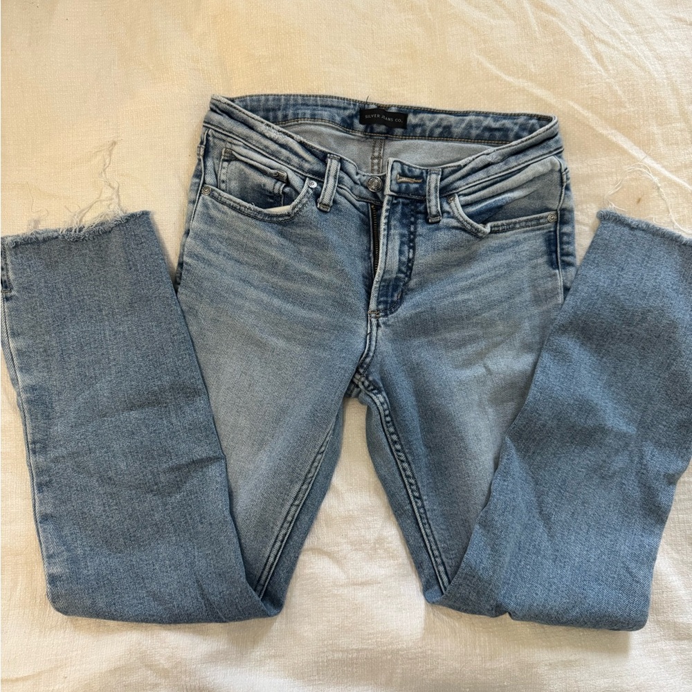 Silver Jeans Light Blue straight crop